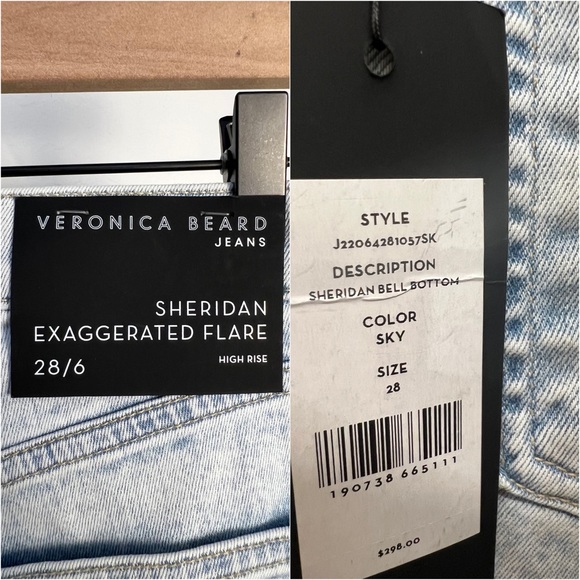 NWT Veronica Beard Sheridan High-Rise Stretch Bell-Bottom Flare Jeans - Picture 15 of 15